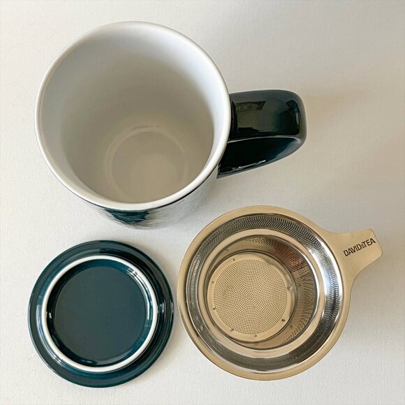 DAVIDs TEA Nordic Cat Lovers Starry Night Color Changing Mug Infuser Lid 16oz - Picture 4 of 7